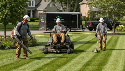 Tree service crew in South Burlington, VT providing lawn care and property maintenance