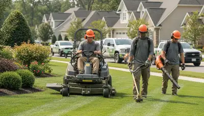 South Burlington, VT tree service crew providing professional lawn and tree care for local properties