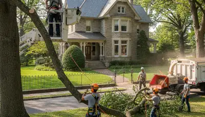 Tree service team in South Burlington, VT providing professional tree care and removal