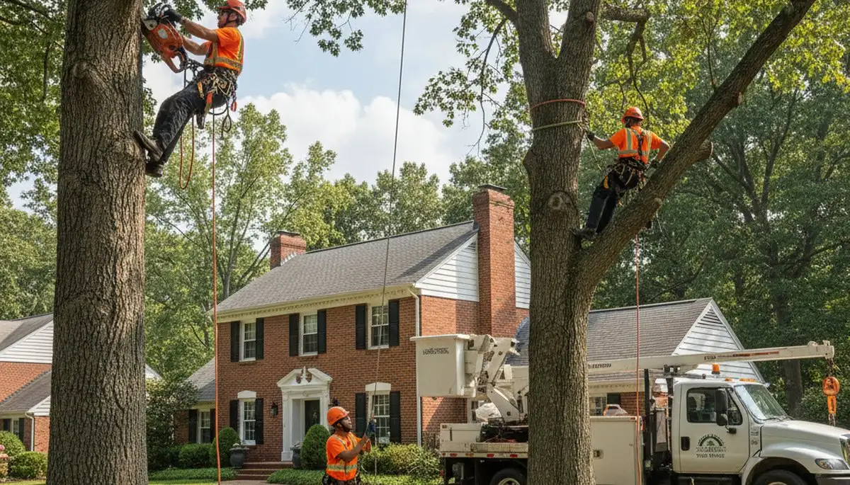 Tree service crew in South Burlington, VT performing professional tree care and removal services