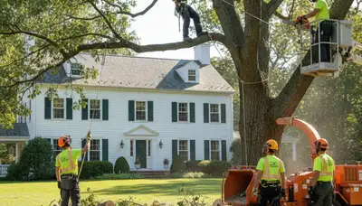 Tree service crew in South Burlington, VT providing professional tree care for local properties