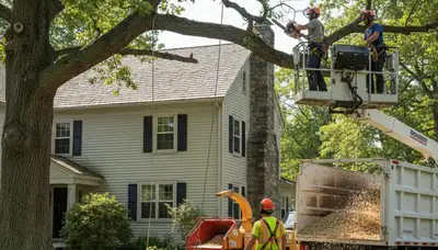 Tree service crew in South Burlington, VT handling professional tree care and removal