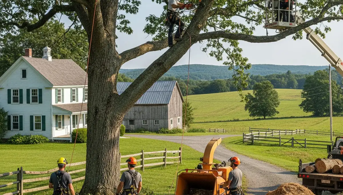 Tree service crew in South Burlington, VT handling professional tree care for local property owners