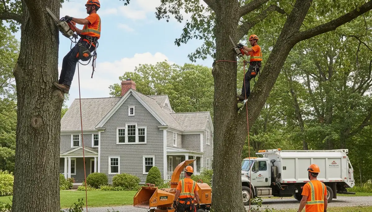 Tree service crew in South Burlington, VT handling professional tree care and removal for homeowners