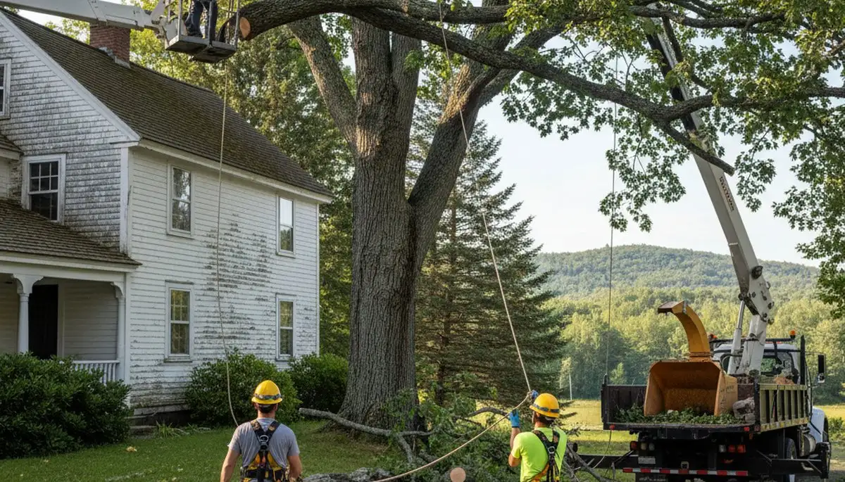 Tree service crew in South Burlington, VT providing professional tree care for homeowners