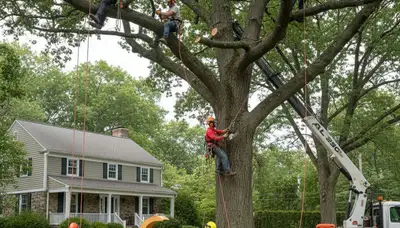 Tree service crew in South Burlington, VT providing professional tree care and removal services