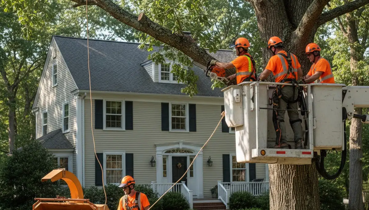Tree service crew in South Burlington, VT providing professional tree trimming and removal services