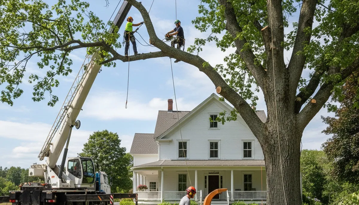 Tree service crew in South Burlington, VT providing professional tree care for local homeowners