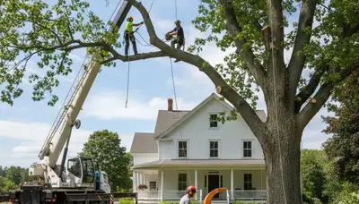 Tree service crew in South Burlington, VT providing professional tree care for local homeowners