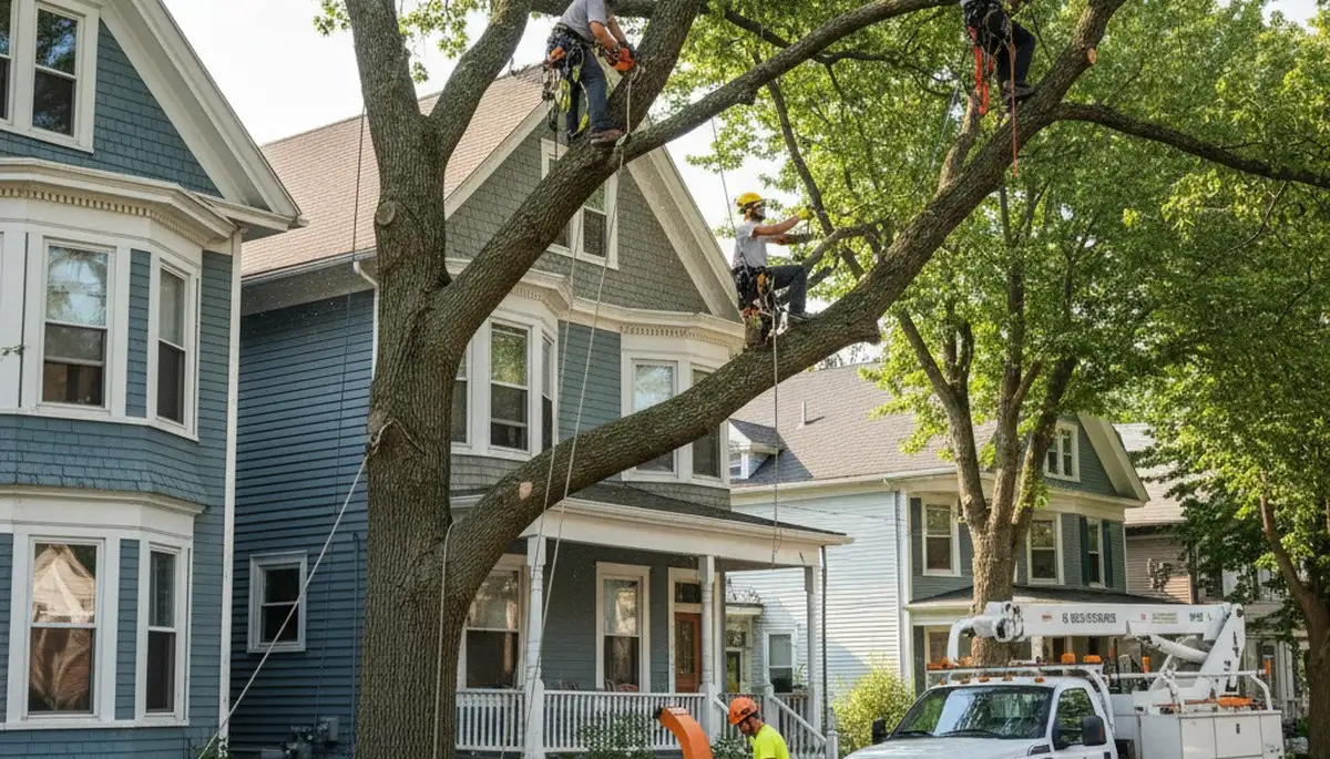 Tree service crew in South Burlington, VT handling professional tree care and removal work